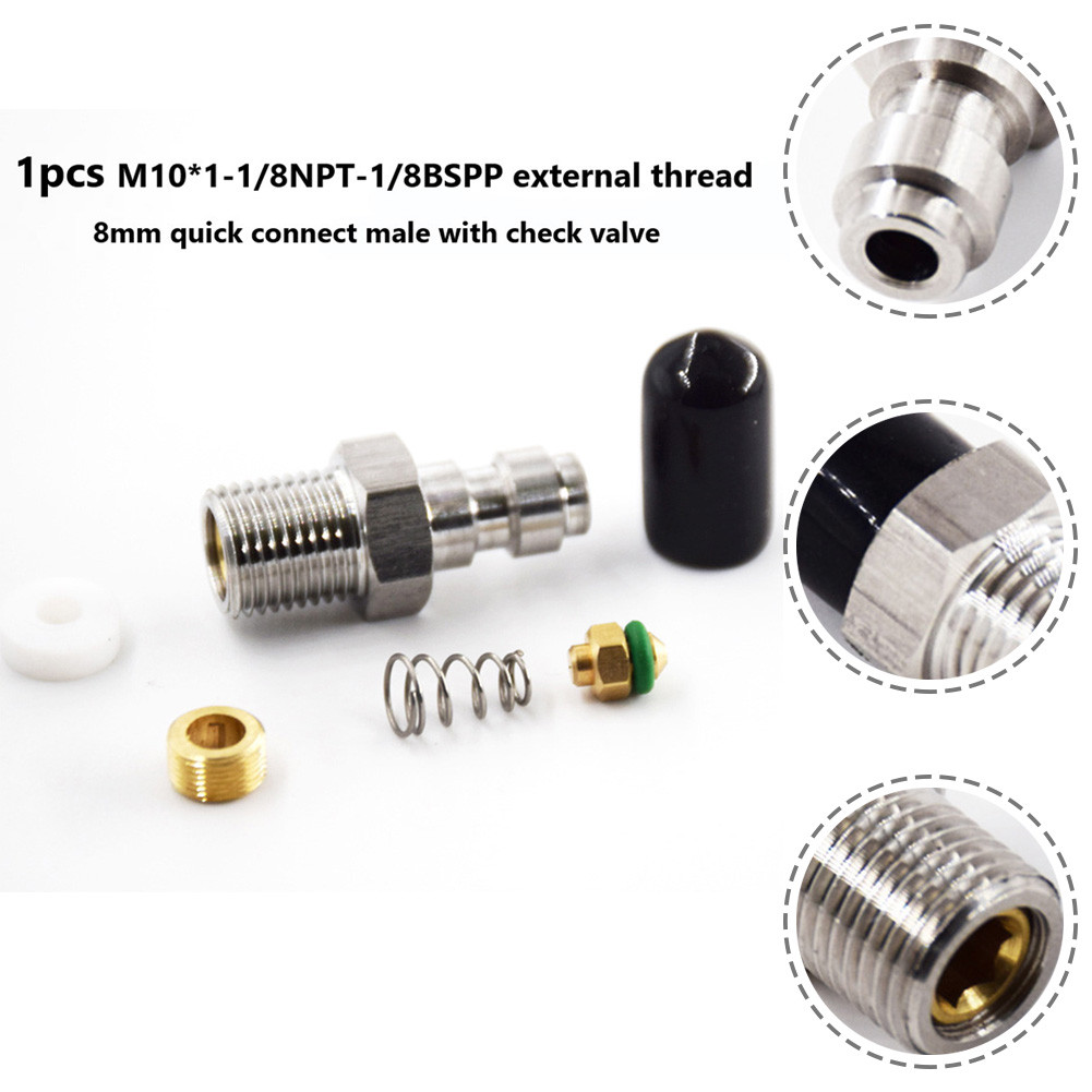 [Welv] Van kết nối nhanh ren nam 8mm PCP đổ đầy van M10 * 1 1 / 8NPT 1 / 8BSPP