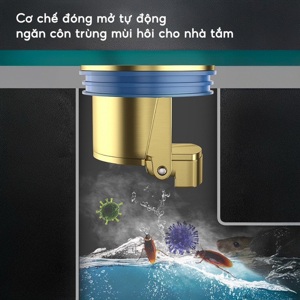 Nắp Cống Ngăn Mùi Hôi Chống Côn Trùng Bằng Đồng, Van 1 Chiều, Thoát Nước Nhanh, Dễ Cài Đặt, Dùng Rộng Rãi Cho Nhà Vệ Sin