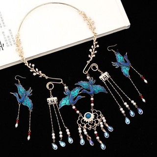 Hanfu Phụ Kiện Yingluo Cổ Tua Rua - Trang Sức handmade gồm vòng cổ và bông tai