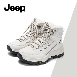 JEEP Snow Short Boots Nữ Đế Dày Lông Cừu-Fleece Ấm Áp Cao Cấp Thu Đông Đi Bộ Đường Dài Đi Bộ Đường Dài Chống Trơn Trượt Giày Chống Mài Mòn