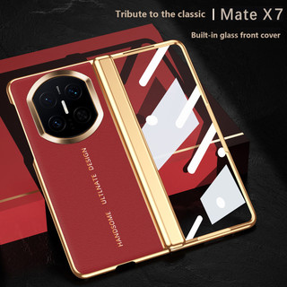 Ốp điện thoại di động cứng chống sốc bằng da sang trọng cho Huawei MateX7 Mate X7 X6 X5 X3 XT XTs 5G Giá đỡ thông minh Bảo vệ toàn diện Vỏ chống rơi
