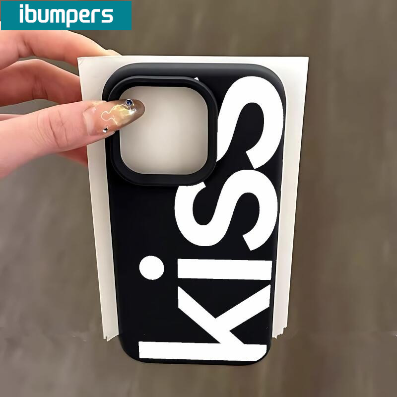 Ibumpers Cá Tính Chữ Cái Tiếng Anh Kiss SEX Ốp Lưng Điện Thoại iPhone 17 Pro Max Vỏ 16 15 14 Plus 13 12 11 Pro Max INS Vỏ Silicon Mềm Đơn Giản