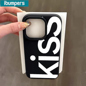 Ibumpers Cá Tính Chữ Cái Tiếng Anh Kiss SEX Ốp Lưng Điện Thoại iPhone 17 Pro Max Vỏ 16 15 14 Plus 13 12 11 Pro Max INS Vỏ Silicon Mềm Đơn Giản