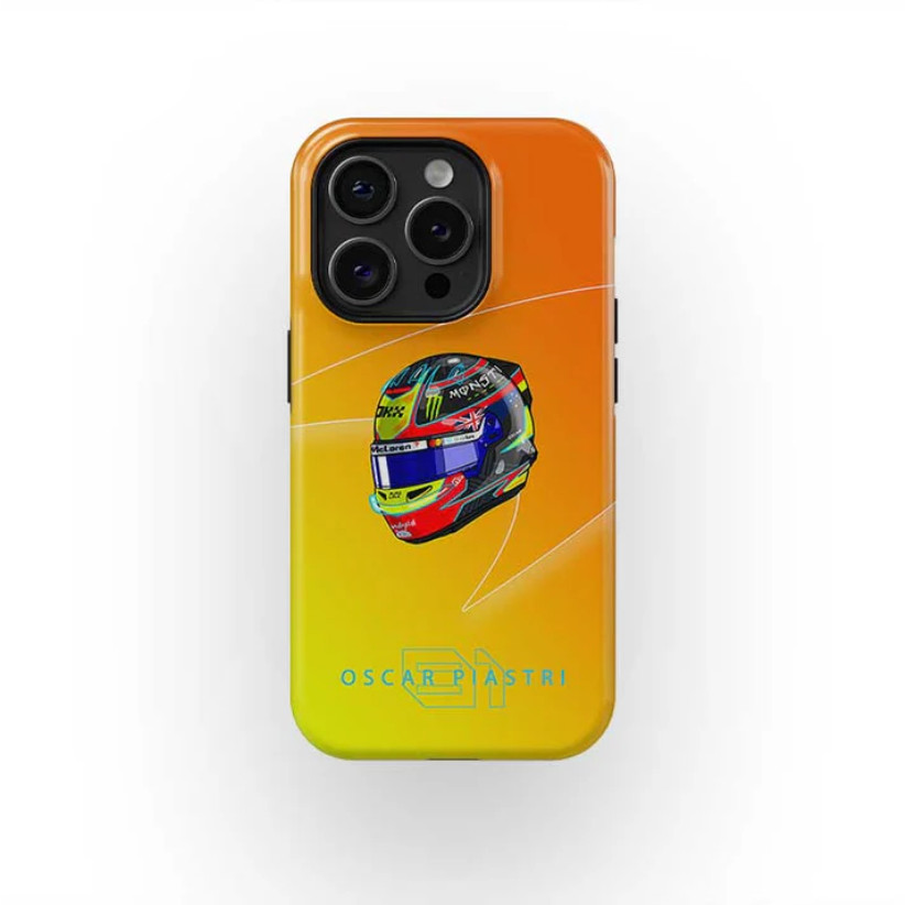 Ốp điện thoại mũ bảo hiểm Oscar Piastri 2025 thích hợp cho iPhone17 16Pro 16e 15ProMax 14Pro 13 12 13mini Samsung S24 S22 S25 2in1 ốp lưng cứng bóng