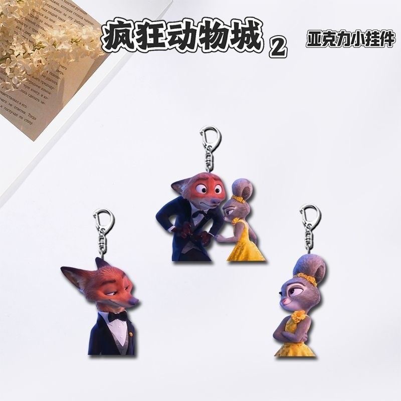 Động Vật Điên Nick Judy Móc Khóa Hai Mặt Acrylic Giá Trị Cao Schoolbag Mặt Dây Chuyền Dễ Thương Quà Tặng Hàng Hóa 6B7G