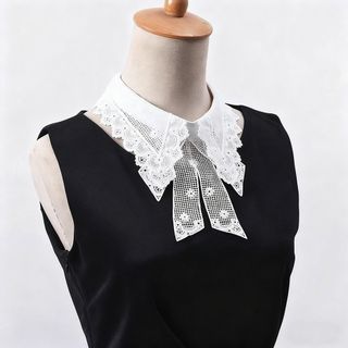 [Còn hàng] Cổ áo giả OAKANDME, Cổ áo giả hoa ren có thể tháo rời, Quần áo trắng đen thời trang Viền nữ bé gái