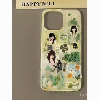Ốp Điện Thoại Thích Hợp Cho iPhone Cỏ Ba Lá Bốn Lá Kuroma Cool Thích Hợp Cho iPhone17promax Ốp Điện Thoại iPhone16 Phong Cách Mới 15 Chống Sốc 1312 Vỏ Bảo Vệ GLKL