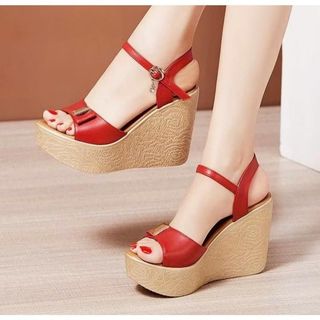 Giày Đế Xuồng Quai Nơ Phụ Kiện 10F Da Mềm Mang Êm, Giày Đế Cao 10 Phân 11NN