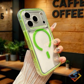 Ốp Điện Thoại Chống Sốc Túi Khí Cho IPhone 17 Pro Max 17Air 16E 11 12 13 14 15 16 Pro Max Plus Không Gian Mềm Ốp Lưng Từ Tính Trong Suốt