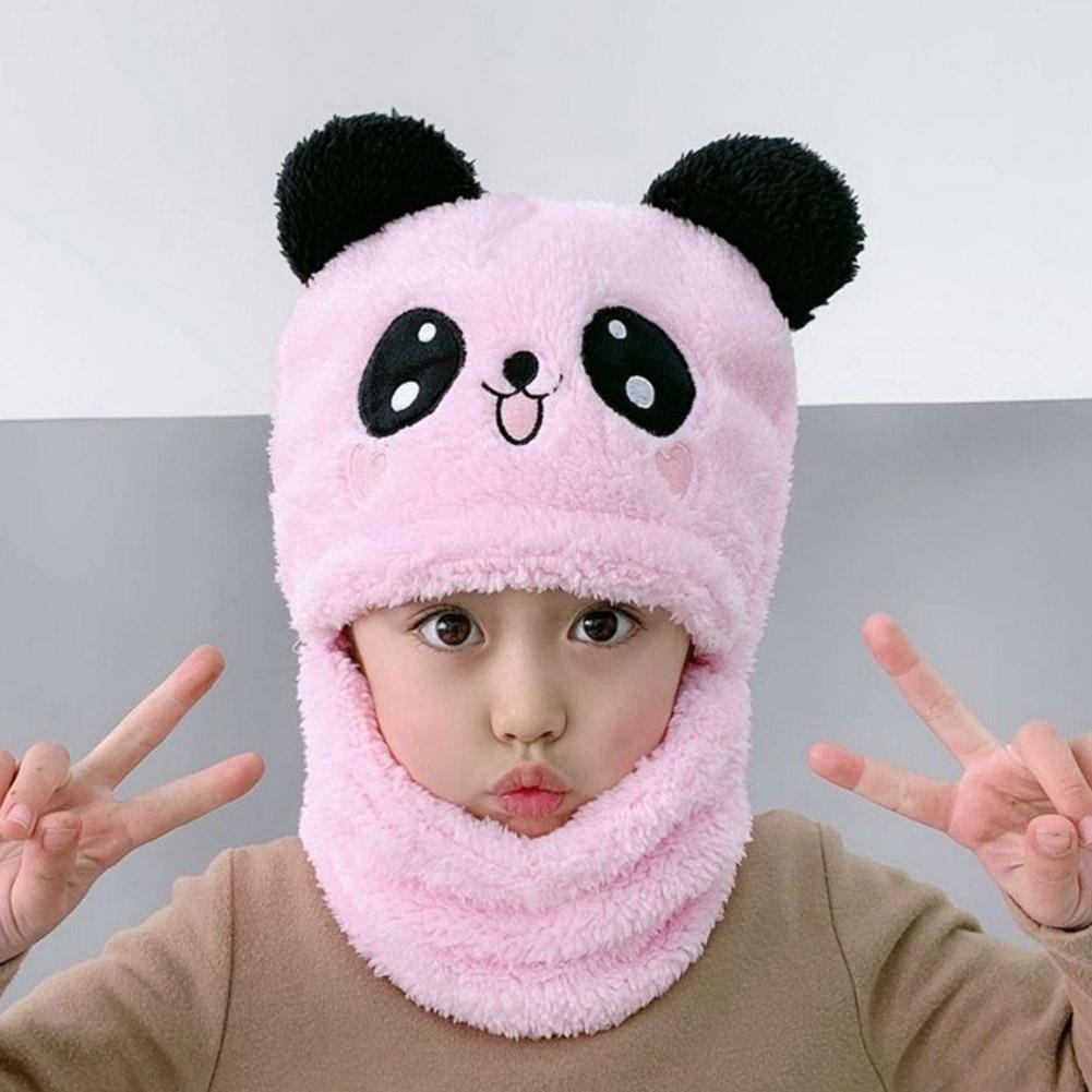 Mũ Gấu Trúc Hoạt Hình Dễ Thương Cho Trẻ Em Có Khăn Ấm Áp Chống Gió Bảo Vệ Mặt Mềm Mại Sang Trọng Mũ