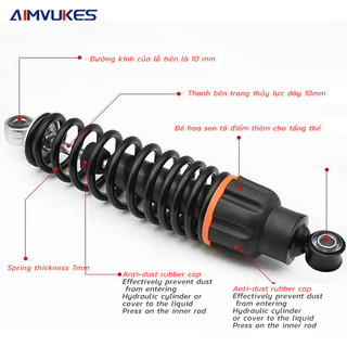 AIMVUKES  2 Chiếc Bộ Giảm Xóc Sau Sửa Đổi Hoài Cổ Xe Máy CG125 Phuộc Sau Kéo Dài Giảm Xóc Sau XF125 29CM，1 cặp