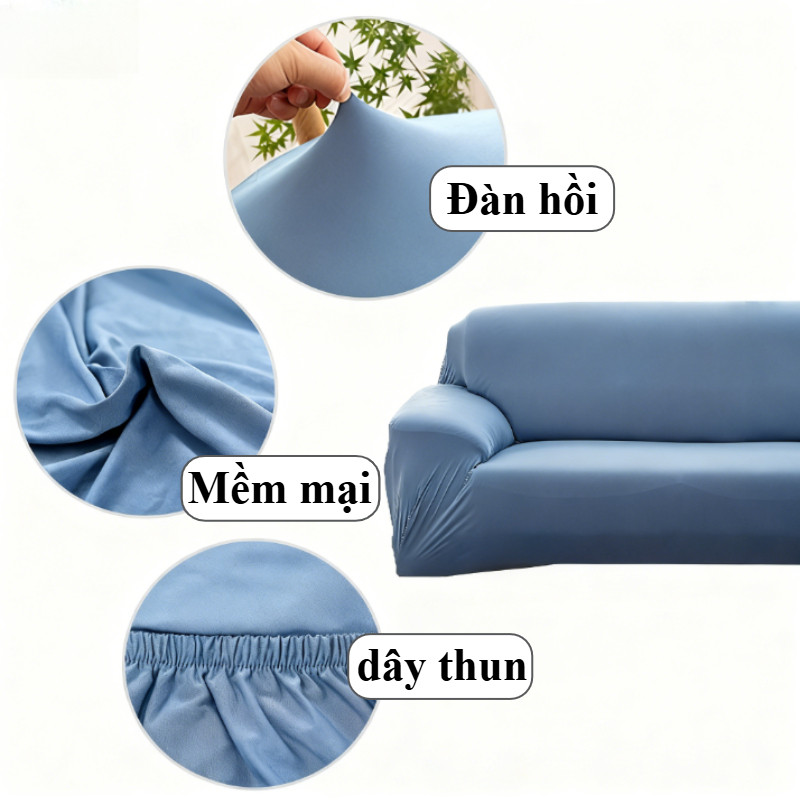 Vỏ Bọc Ghế Sofa 1-4 Chỗ - Vải Thun Căng Chống Trượt, Thiết Kế Đơn Giản Phù Hợp Mọi Không Gian