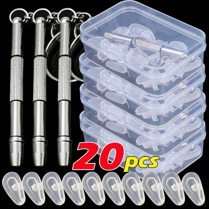 10 / 20 Chiếc Kính Silicon Miếng Lót Mũi Bộ Tua Vít / Chống Trơn Trượt Thay Thế Kính Mắt Mũi Miếng Lót