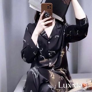 Đồ Bộ Nữ Pijama Bộ Lụa latin Tay Dài cổ sơ mi bigsize (60-80kg) cao cấp lụa DDVV