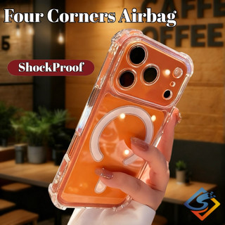 Ốp Điện Thoại Chống Sốc Túi Khí Bốn Góc Cho IPhone 17 Pro Max 11 12 13 14 15 16 Pro Max 14 / 15 / 16 Plus Vỏ Mềm Trong Suốt Từ Tính Ốp Lưng