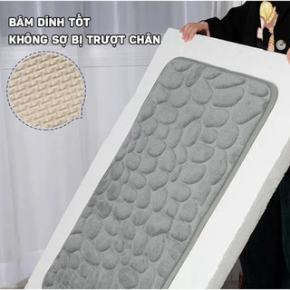 Thảm Lau Chân Siêu Thấm Hút Nước, Chống Trơn Trượt,Họa Tiết Vân Đá Nổi Cao Cấp, Chất Vải Chống Trơn Trượt