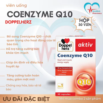 Viên Uống Doppelherz Coenzyme Q10,Hỗ Trợ Bổ Tim Mạch, Ổn Định Huyết Áp, Tăng Sức Khỏe Tim,30 Viên