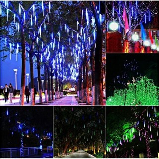 Ngoài trời siêu đẹp Đèn Led Sao Băng Đủ Màu 8 Ống 50cm-Chống Nước Trang Trí Cây Lễ Tết-Bố trí địa điểm tổ chức tiệc