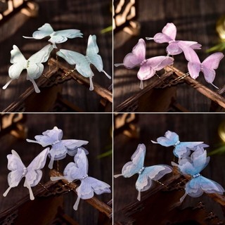1 bộ phụ kiện tóc phuộc tóc hồng ngọc trai voan bướm có khí chất ngọt ngào và thanh lịch
