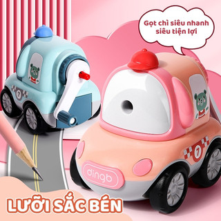 Gọt bút chì tự động hình xe ô tô cartoon ngộ nghĩnh, đồ chuốt bút chì đa năng dành cho cả bé trai lẫn bé gái