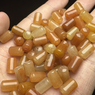 ((10 cái) Ngọc lụa vàng tự nhiên 10x6mm, phụ kiện làm vòng tay)
