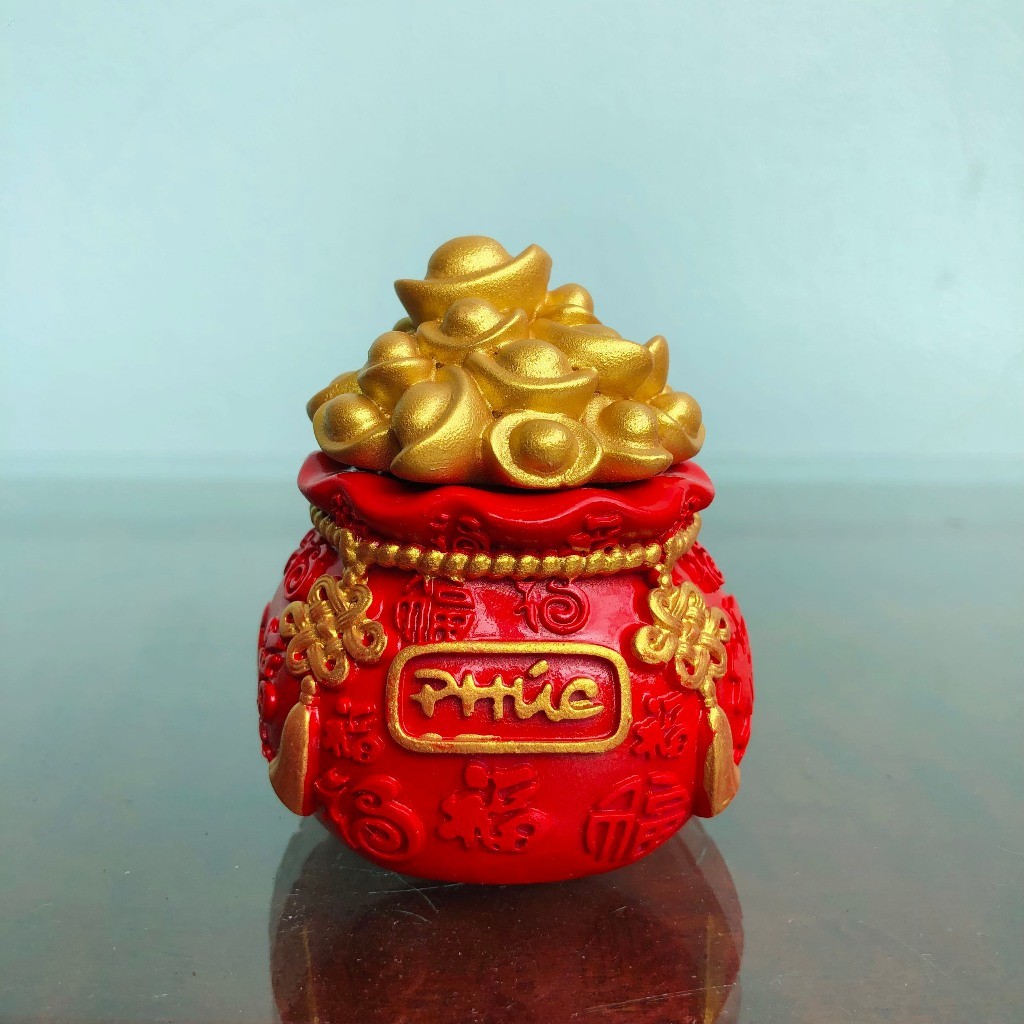 Hũ Đựng Muối Gạo Chữ Phúc Lộc Thọ Trang Trí Ban Thờ Thần Tài Thổ Địa
