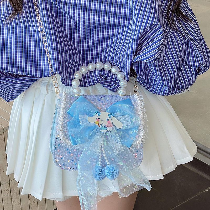🔥 Dễ thương vai túi 🔥 Sanrio Túi Xách Tay Cho Bé Kuromi Túi Đeo Chéo ins cô gái quà tặng có hàng sẵn ✭Túi Đeo Ngang Trẻ Em Kulomi Túi Nhỏ Nữ Phong Cách Mới Dễ Thương Cho Bé Nữ Sanrio Túi Xách♤