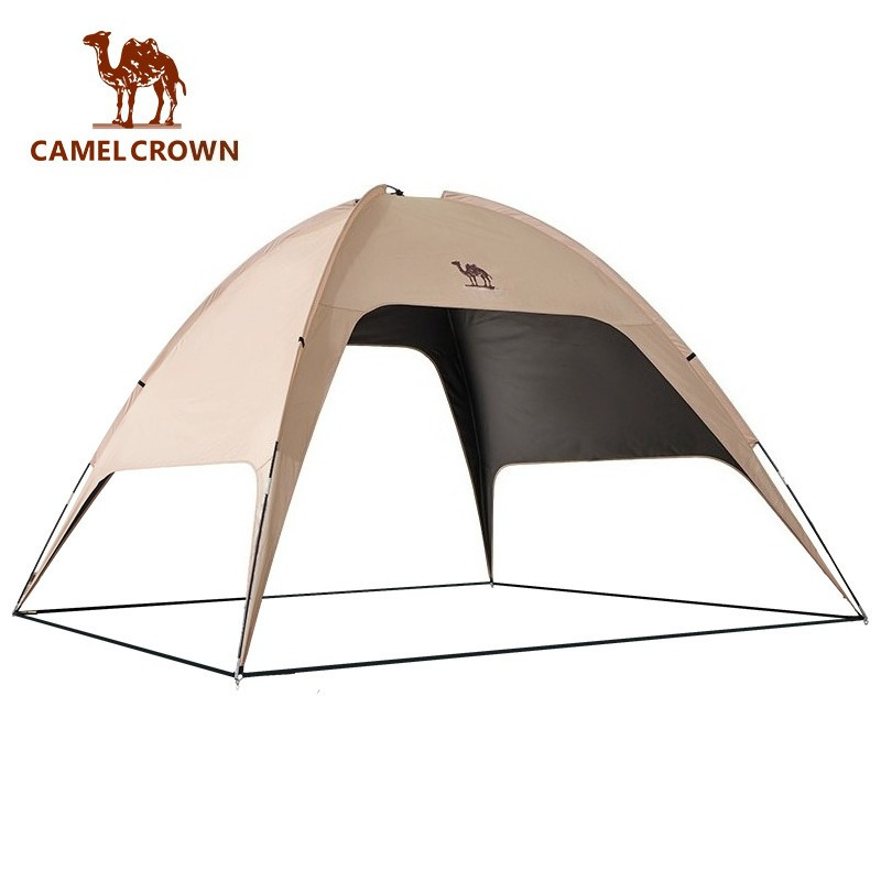 Lều tán CAMEL CROWN với tấm che nắng cao su đen, phù hợp cắm trại ngoài trời cho 4–6 người
