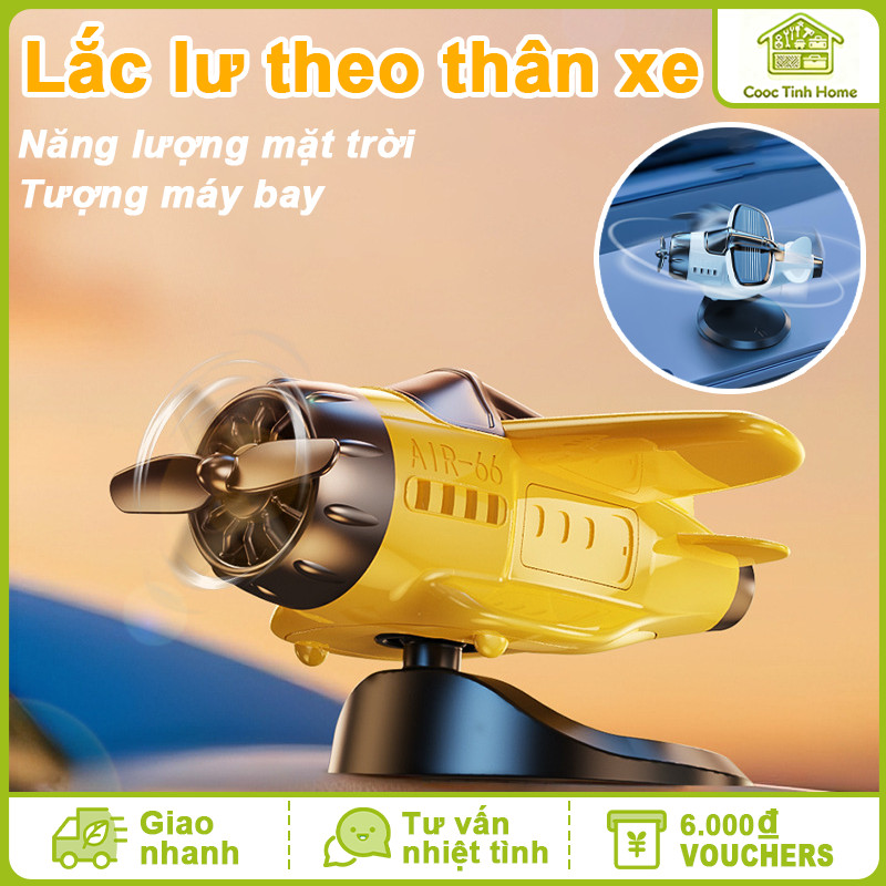 Mô Hình Máy Bay Năng Lượng Mặt Trời Trang Trí Taplo Ô Tô – Cánh Quạt Tự Xoay 360 Độ Cao Cấp