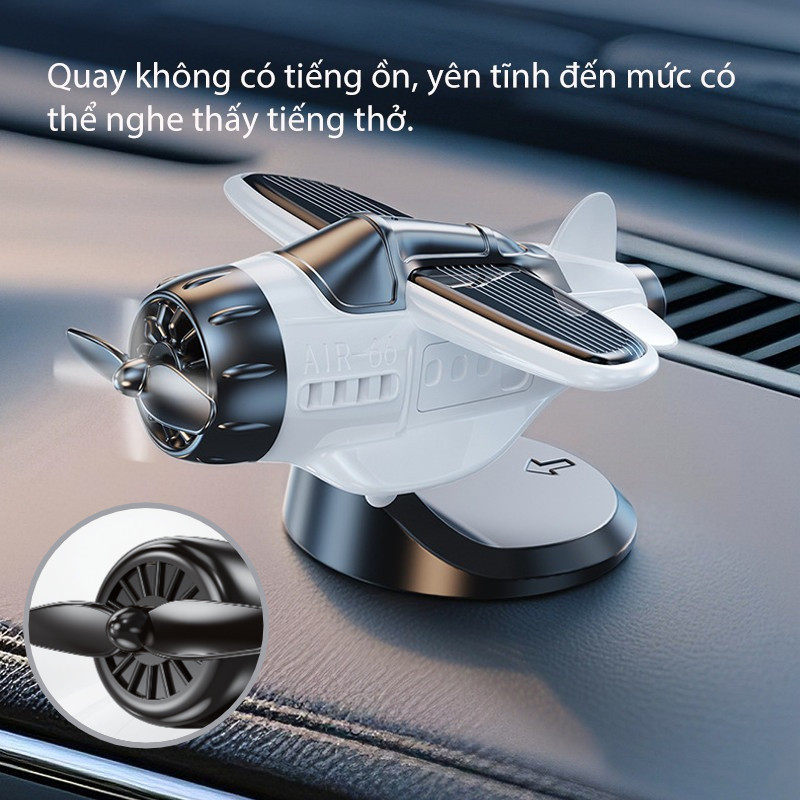 Mô Hình Máy Bay Năng Lượng Mặt Trời Trang Trí Taplo Ô Tô – Cánh Quạt Tự Xoay 360 Độ Cao Cấp
