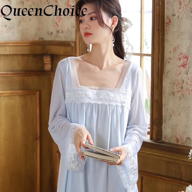 Váy bộ đồ ngủ nữ retro vintage, phù hợp mặc hàng ngày