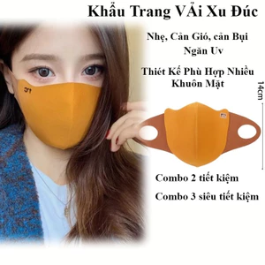 Combo 2/3 Khẩu Trang Vải Xu Đúc, Ngăn Uv Cản Gió Cản Bụi Phù hợp Nhiều Khuôn Mặt