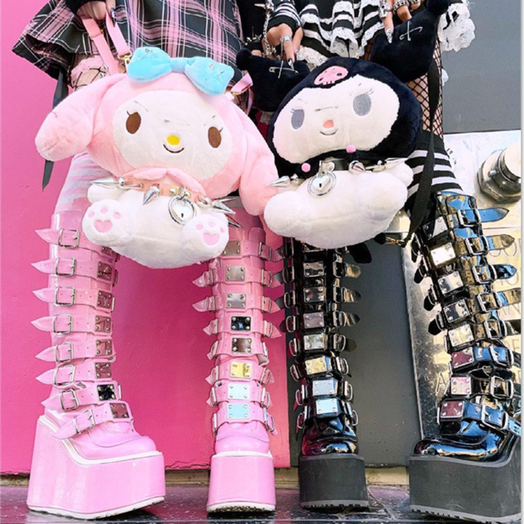 Punk Phong Cách Nữ Giày Bốt Phong Cách Mới Mùa Đông Châu Âu Mỹ Kim Loại Khóa Dây Đeo Dày Đế Cao Giày Nữ Plus Kích Thước Giày Bốt Nữ