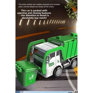 Mô Phỏng Xe Tải Rác Vệ Sinh Thành Phố Kỹ Thuật Xe Tải Phân Loại Rác Bộ Quán Tính Đồ Chơi Trẻ Em Xe Mô Hình Bé Trai