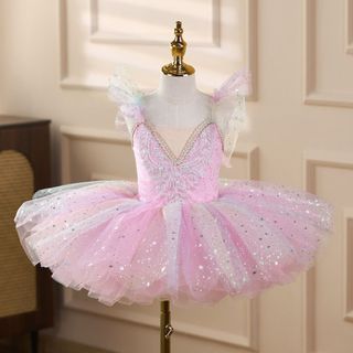 [Còn hàng] Váy múa ba lê trẻ em OAKANDME, Váy dự tiệc Sequin Ballet Tutu, Đầm công chúa phồng thời trang hiện đại khiêu vũ