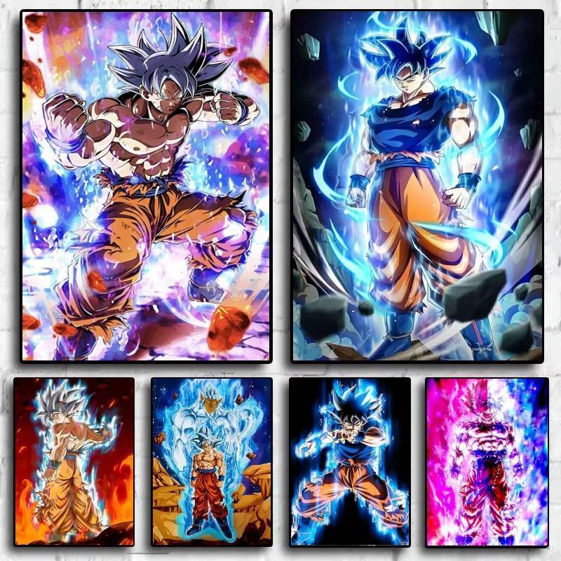 Anime Nhật Bản Dragon Ball Goku Nhân Vật Cổ Điển Poster Canvas In Tường Nghệ Thuật Hiện Đại Phòng Khách Trang Trí Phòng Ngủ Frameless