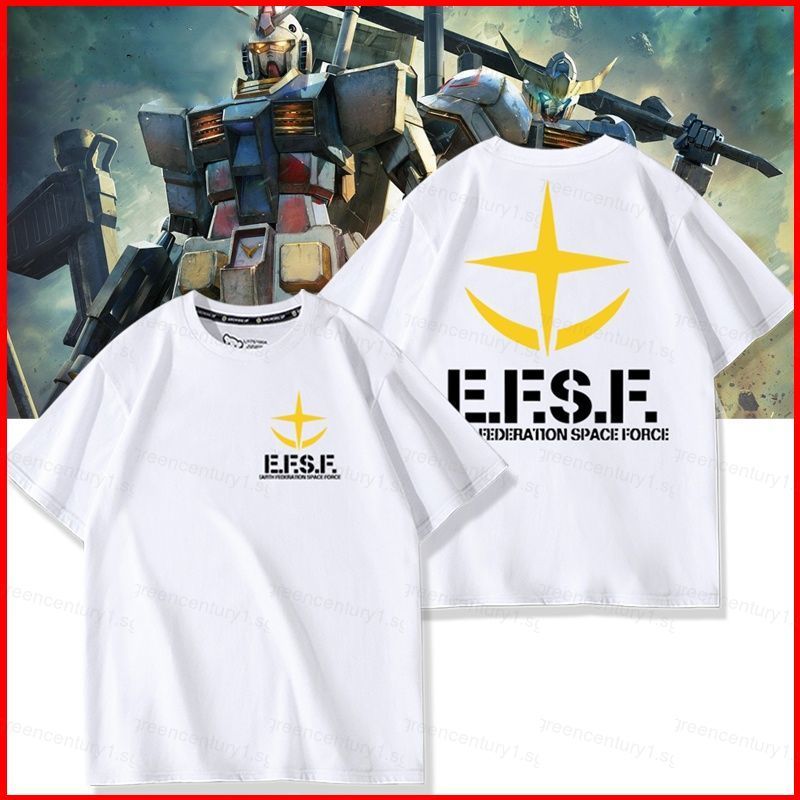 Áo thun ngắn tay hình Gundam EF Anaheim, phù hợp mùa hè