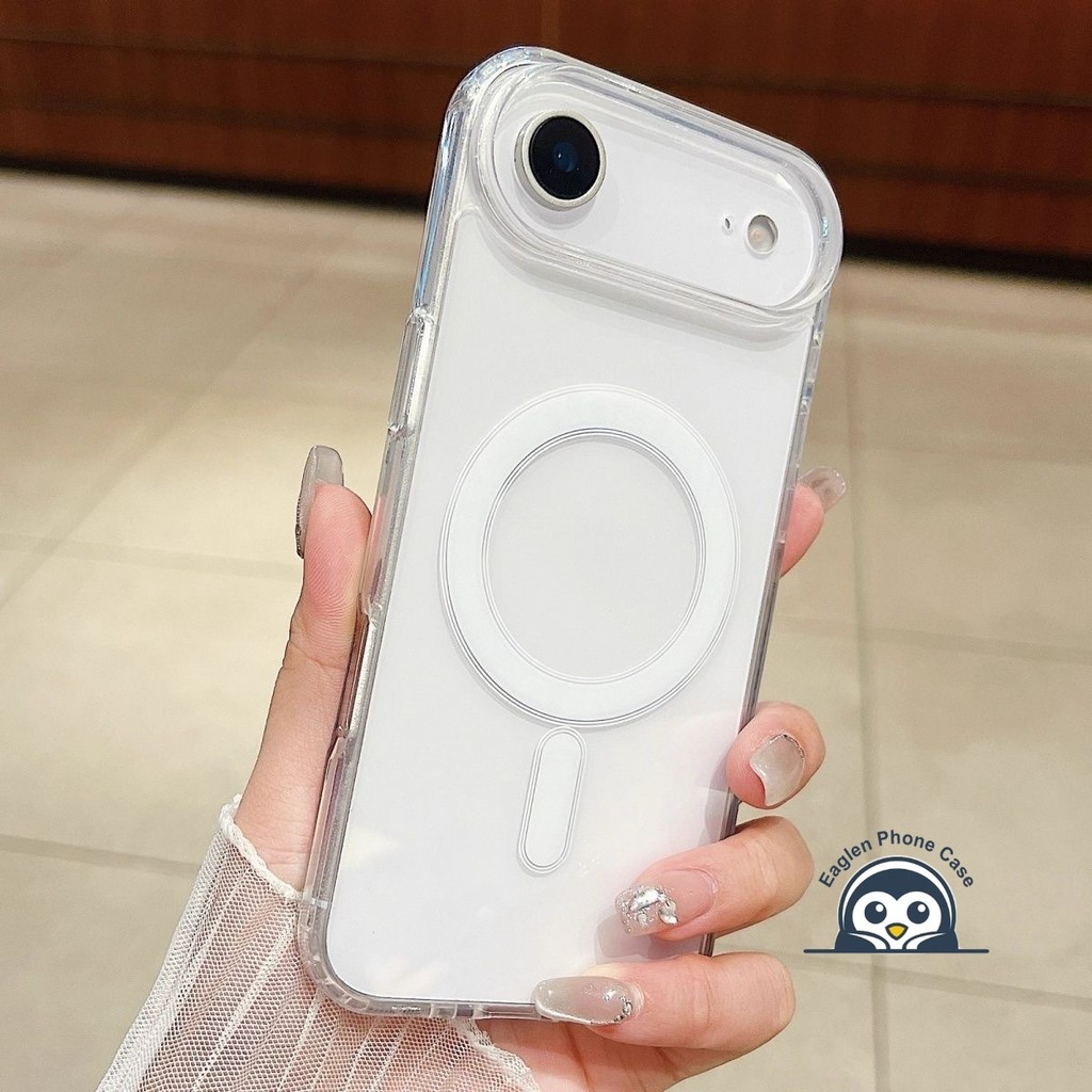 Ốp điện thoại trong suốt tích hợp từ tính cho iPhone 17 Air 16 16e 15 14 13 12 Mini 11 Pro XS Max XR 7 8 Plus Vỏ hấp dẫn Mặt sau doanh nghiệp Acrylic đơn giản