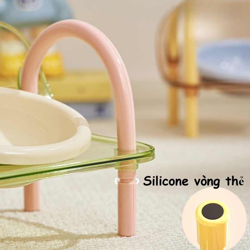Bát Ăn Thú Cưng Chống Gù, Chống Kiến, Phong Cách INS, Có Thể Điều Chỉnh, Chống Trượt – Cho Mèo và Chó