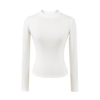 Áo Thun Nữ SKIMS Style Basique, Chất liệu Lông Cừu, Cổ Tròn Tay Dài