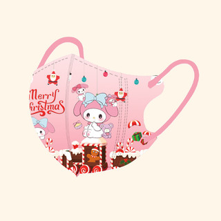 Mặt nạ Meileti 3D hoạt hình Anime với họa tiết Giáng sinh, phù hợp cho học sinh từ 3 đến 12 tuổi.