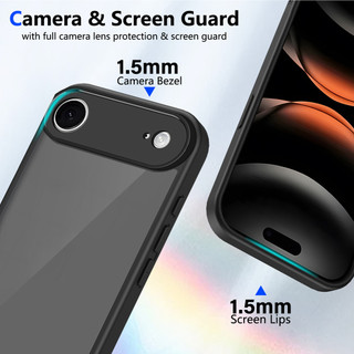 Dành Cho iphone 17 Air Case Trong Suốt Cứng Lưng Da-Cảm Giác Mềm Khung TPU Chống Sốc Mỏng Vỏ