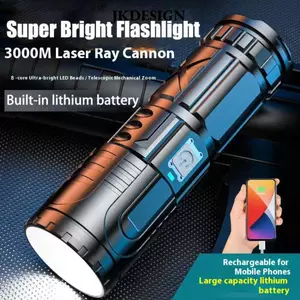 Đèn pin siêu sáng JKDESIGN LED, sạc dự phòng 15000mAh, chống nước