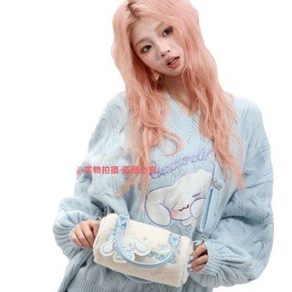 Sanrio Chính Hãng Hello Kitty KT Sang Trọng Túi Xi Lanh Thu Đông Thêu Hoạt Hình Dễ Thương Túi Bảo Quản Dễ Thương Túi Messenger Dễ Thương 12.2 0GC3