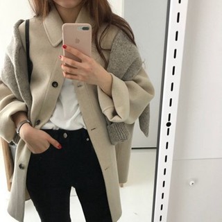 Áo khoác len nữ phiên bản Hàn Quốc thu đông, size vừa dáng dài, phong cách mới đầu xuân