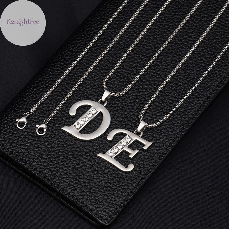 K2nightFee Sáng Bóng Kim Cương Giả Chữ A-Z Vòng Cổ Bảng Chữ Cái Ban Đầu Mặt Dây Chuyền Nam Nữ Chữ Hợp Thời Trang Trang Trang Sức Quà Tặng VN