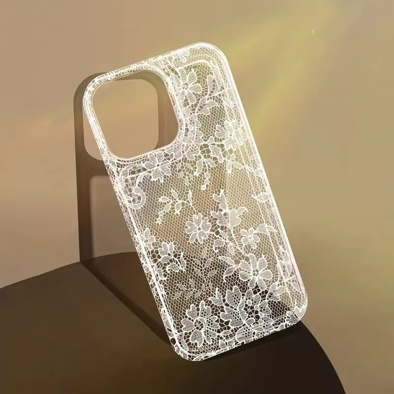 Ốp Lưng Cho iPhone 17 16 11 12 13 14 15 Pro Max Cho iPhone 16e XR X XS Max 7 8 Plus SE2020 2022 Họa Tiết Ren Gợi Cảm Trong Suốt Silicon Mềm
