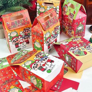 Túi Quà Noel Có Quai Xách Đựng Gift Giáng Sinh Cute Họa Tiết Shin Dễ Thương Timo GQ67