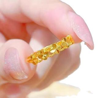 Nhẫn Nữ Cỏ Bốn Lá Có Thể Điều Chỉnh Mạ Vàng Tinh Tế Phong Cách Sang Nhã Dễ Phối