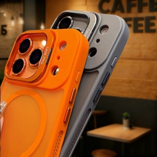 Ốp điện thoại mờ bảo vệ ống kính cao cấp cho IPhone 17 Pro Max 11 12 13 14 15 16 Pro Max Plus Vỏ làm mát từ tính Vỏ chống sốc